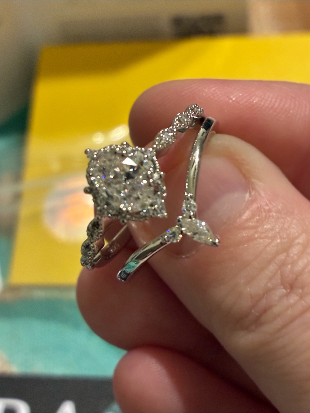 1.1 ct Moissanite Engagement Ring Set - White